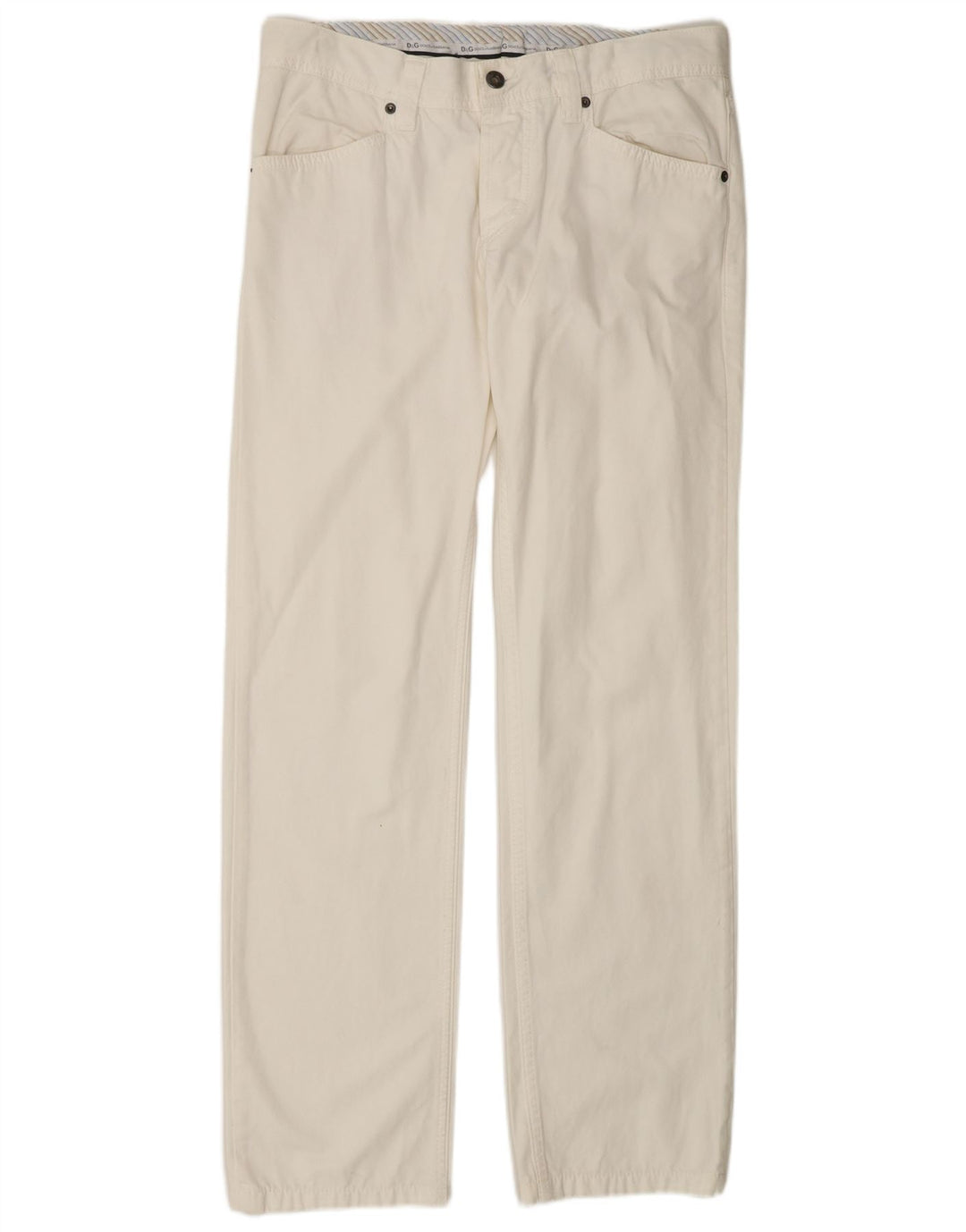 DOLCE & GABBANA Jeans retos masculinos W34 L32 algodão branco