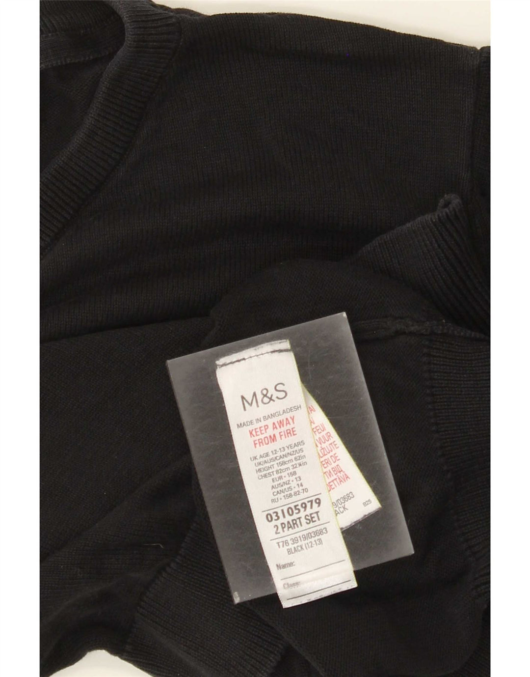 Suéter Marks & Spencer Boys Moletom 12-13 Anos Preto Algodão