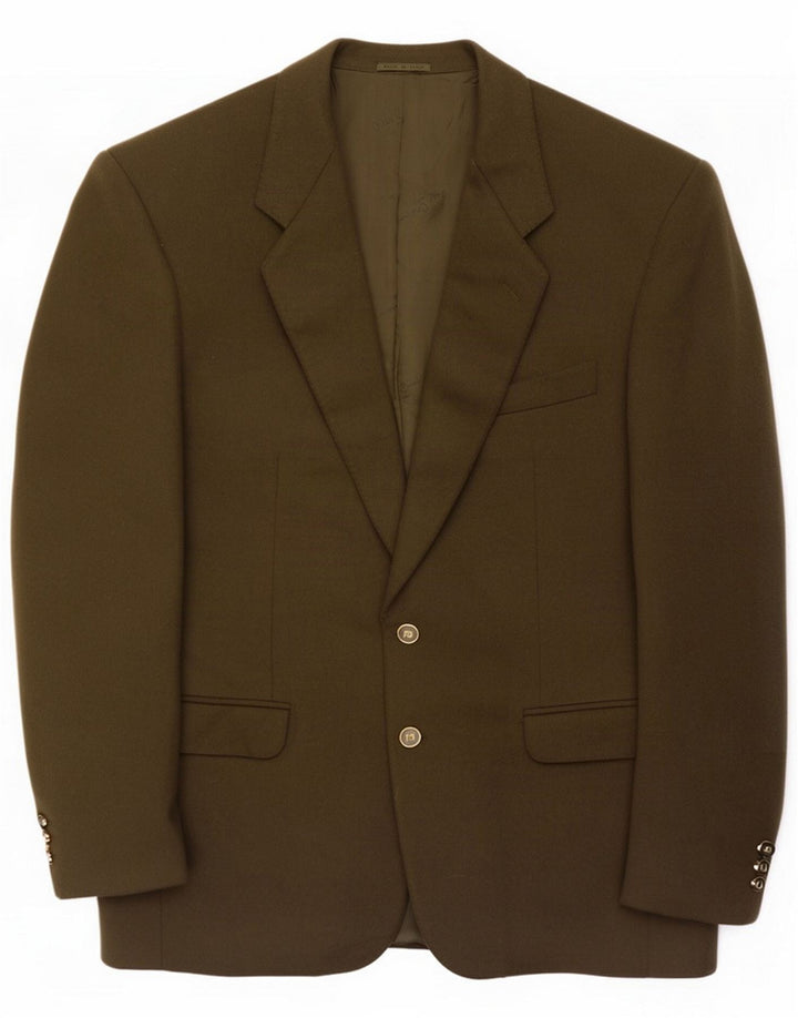 Pierre Cardin Mens 2 Button Blazer Jacket UK 38 Medium Khaki Cashmere
