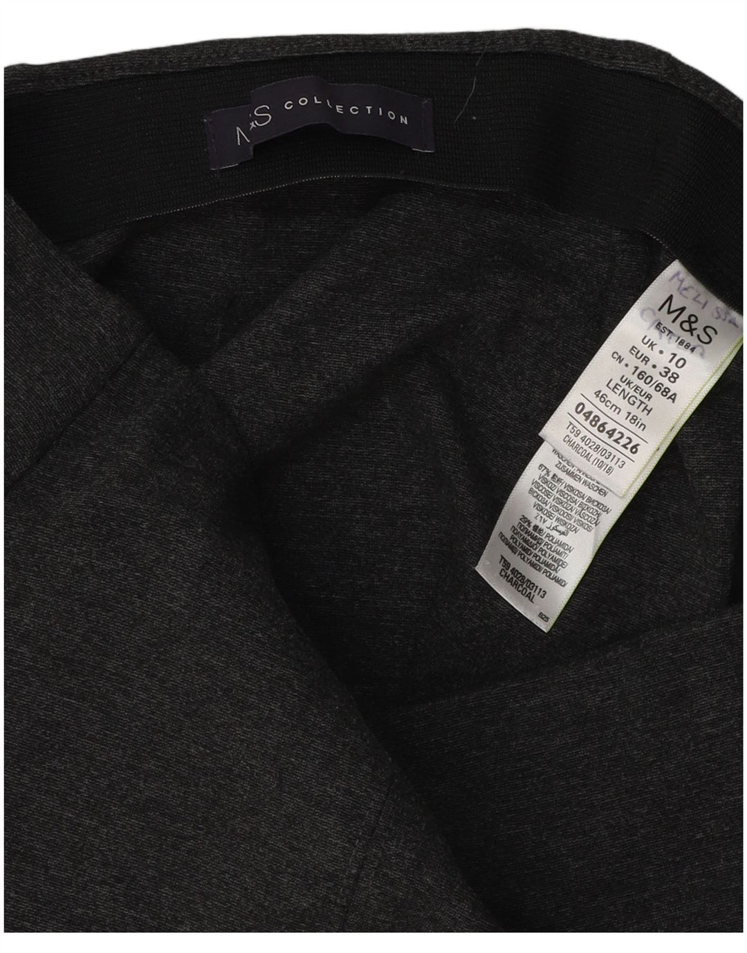 Minissaia feminina Marks & Spencer Reino Unido 10 pequena W30 cinza viscose