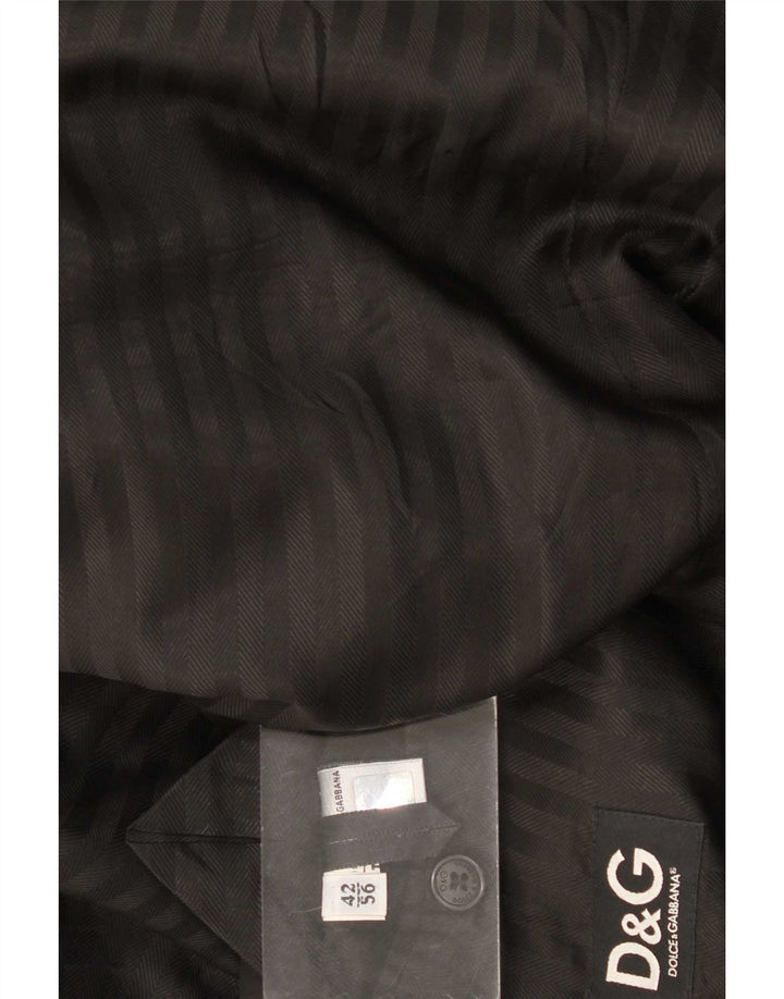 Sobretudo masculino Dolce & Gabbana UK 42 XL preto listrado