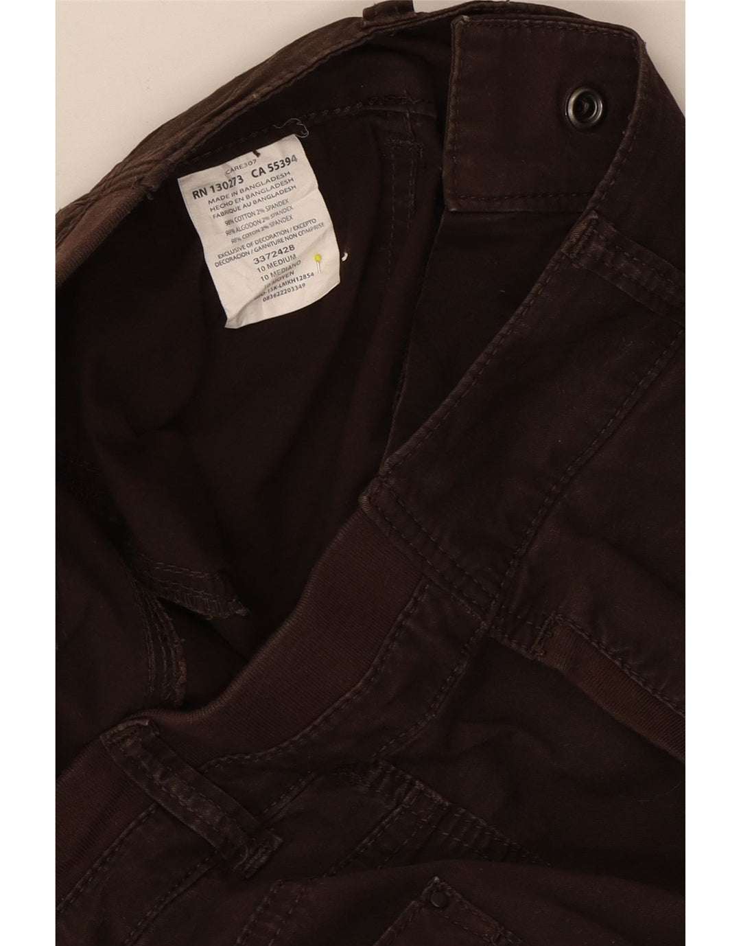 LEE Womens Relaxed Fit Capri Trousers US 10 Large W32 L16 Brown Cotton Vintage Lee and Second-Hand Lee from Messina Hembry 