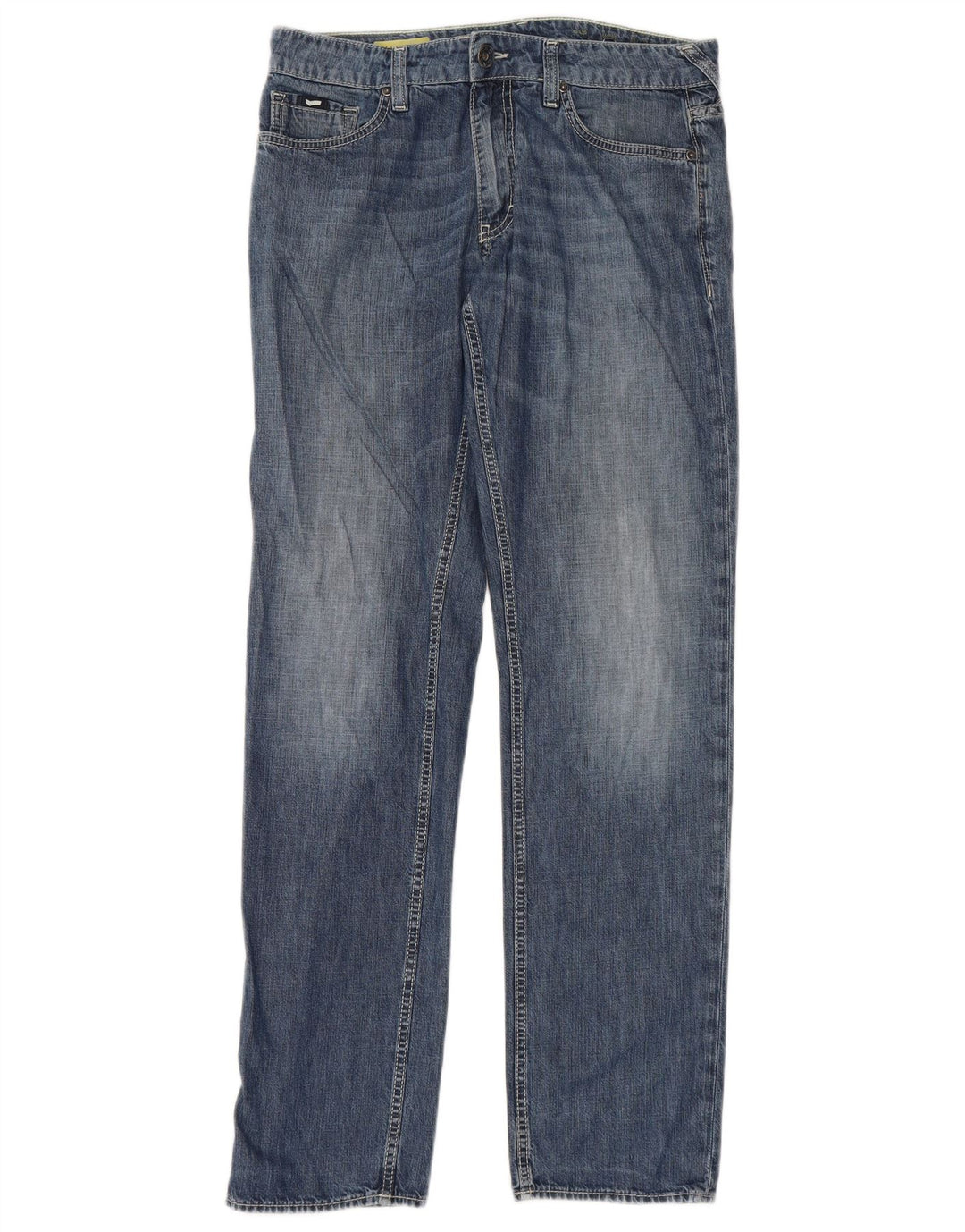 Calça jeans reta masculina Gas W32 L34 algodão azul