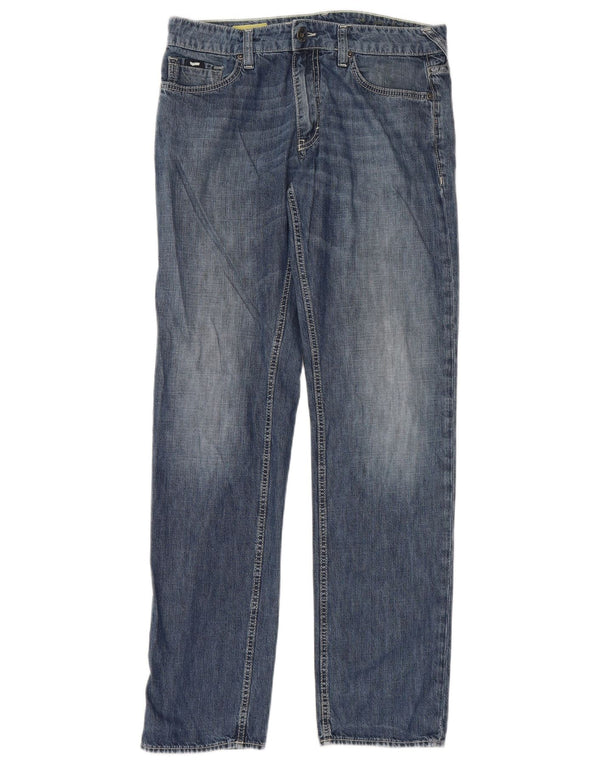 Calça jeans reta masculina Gas W32 L34 algodão azul