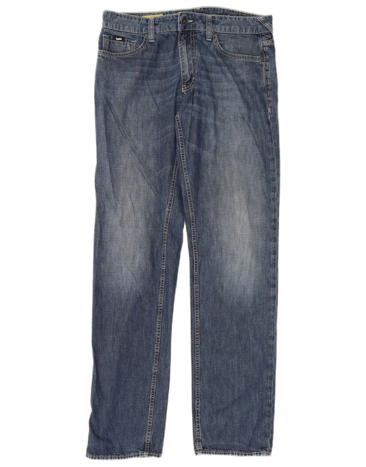 Calça jeans reta masculina Gas W32 L34 algodão azul