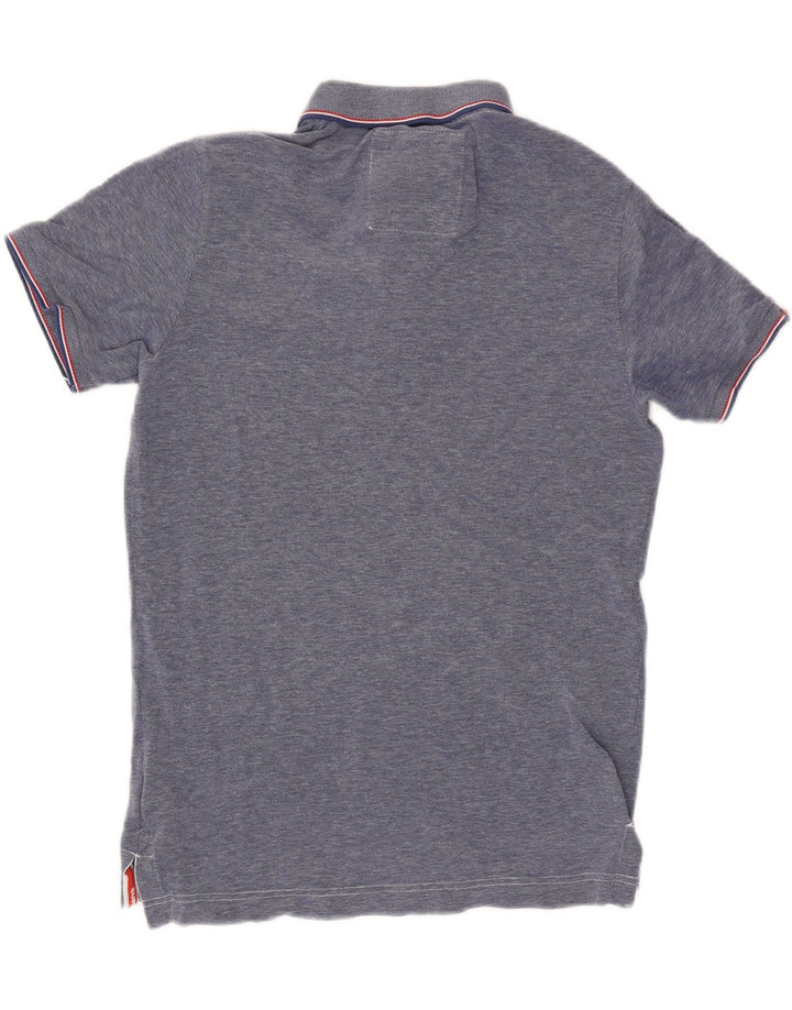 Camisa polo masculina Superdry algodão azul médio
