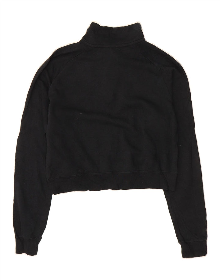 NIKE Womens Oversized Crop Zip Neck Sweatshirt Jumper UK 6 XS Black Vintage Nike and Second-Hand Nike from Messina Hembry 