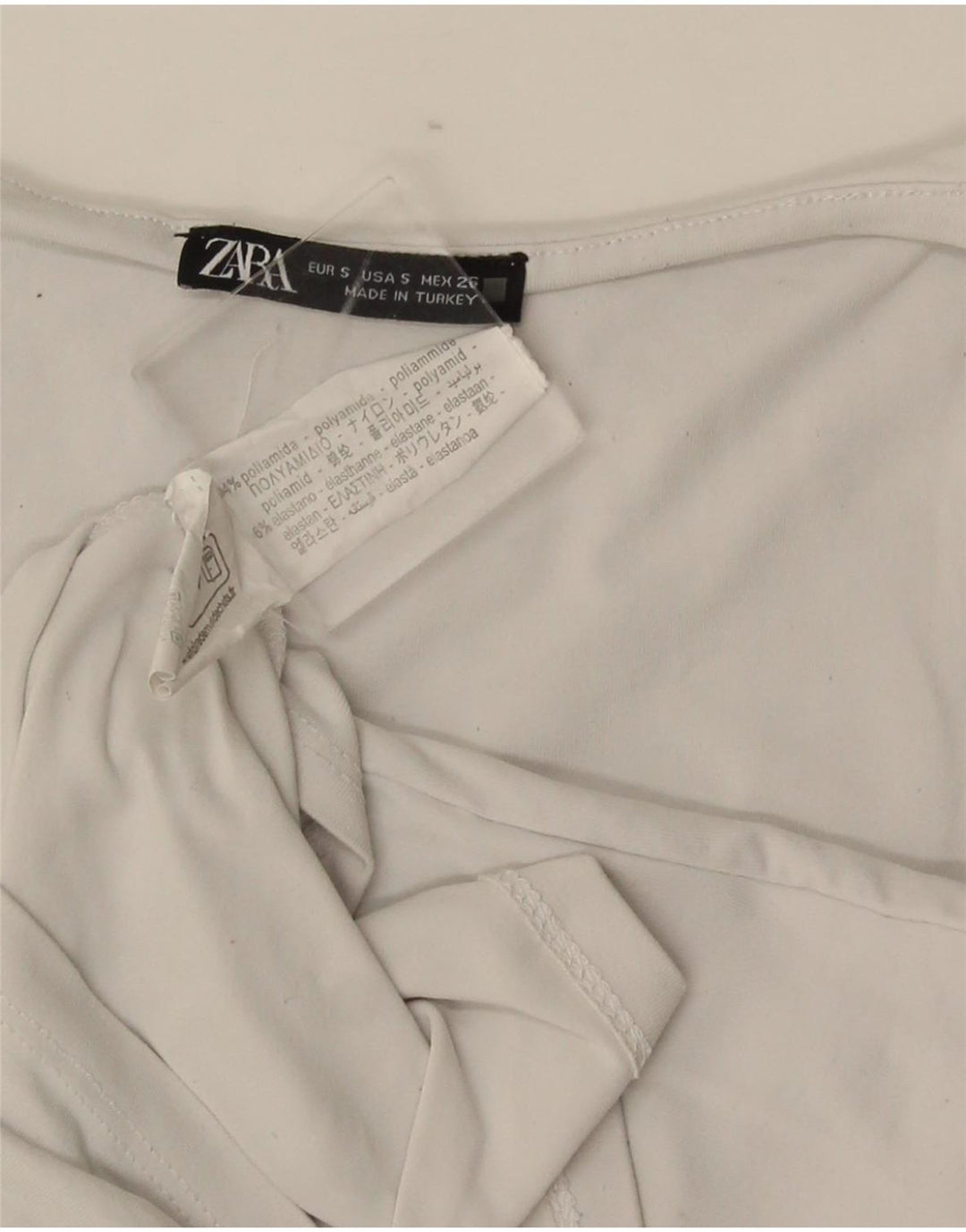 Colete feminino Zara UK 8 pequeno poliamida branca