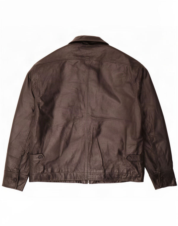 Jaqueta de couro masculina Paul Smith Reino Unido 42 XL preta
