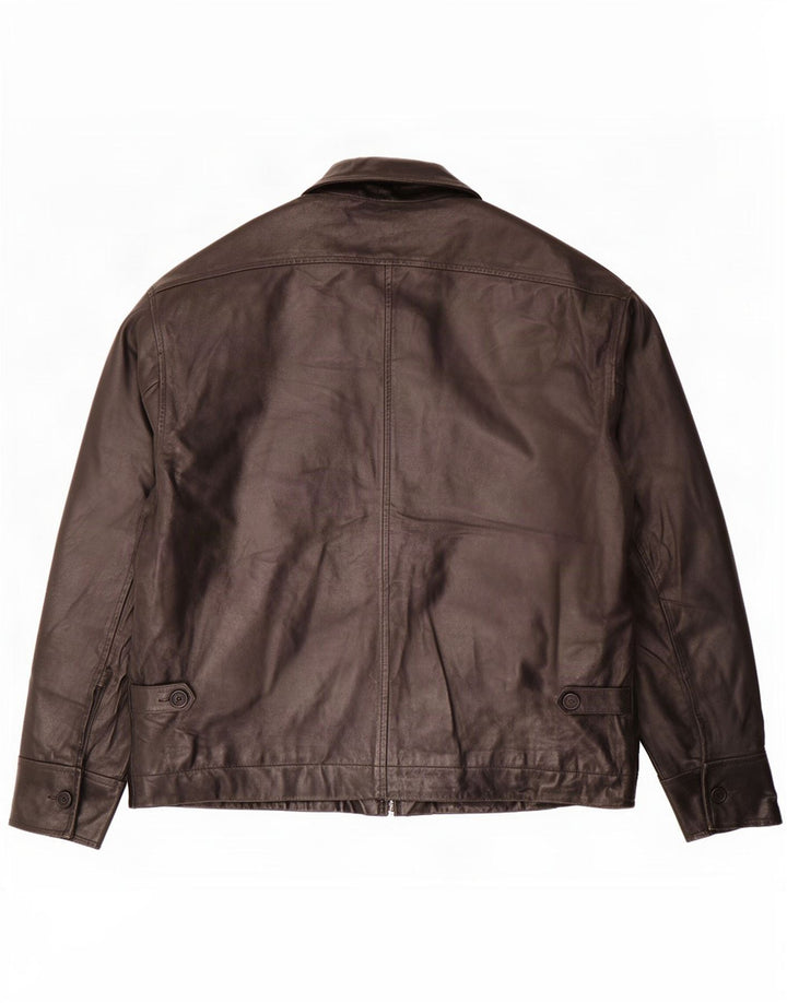 Jaqueta de couro masculina Paul Smith Reino Unido 42 XL preta