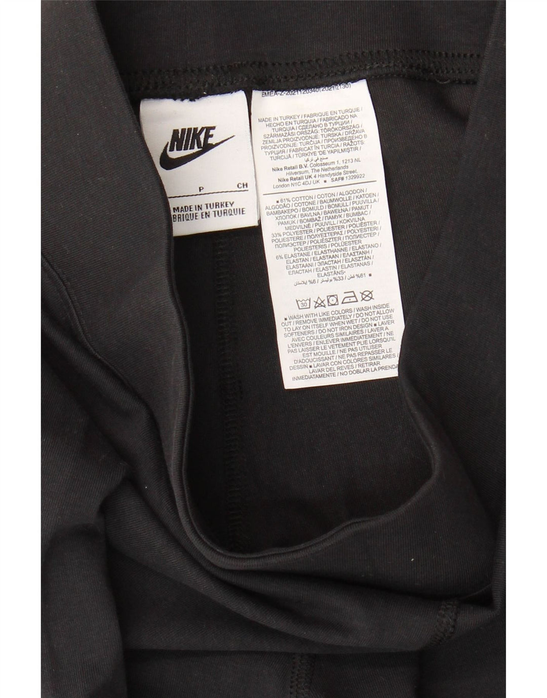 Leggings Nike Femininas Gráficas UK 10 Pequenas Algodão Preto