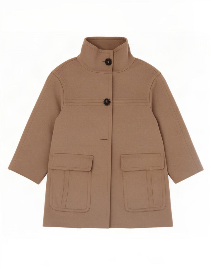 Sobretudo feminino Zara UK 14 lã cinza médio