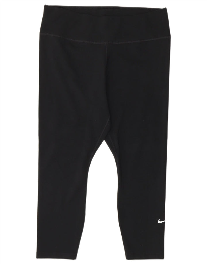 Leggings Nike Dri Fit Capri Femininas UK 14 Grande Poliéster Preto