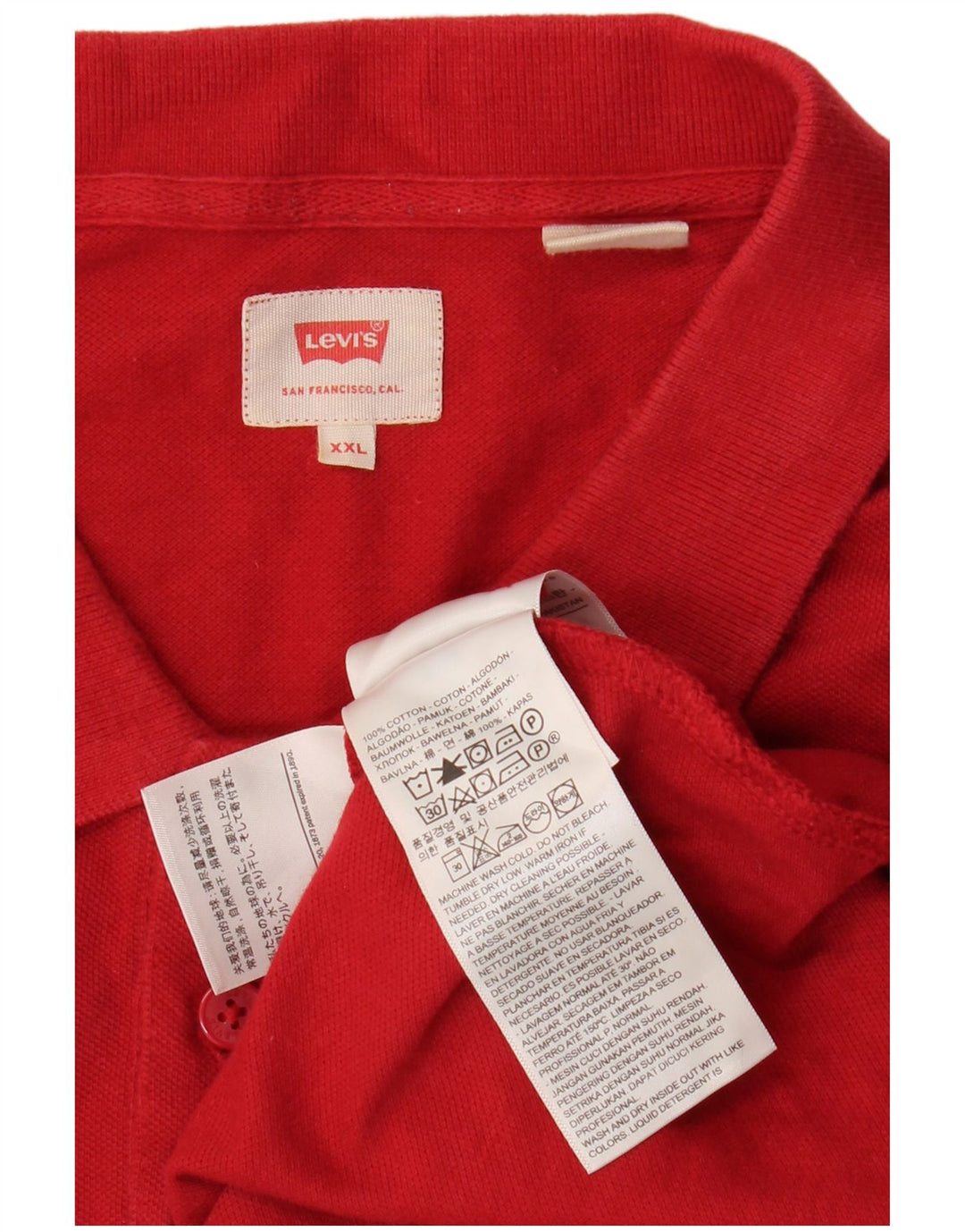 Camisa polo masculina Levi's 2XL algodão vermelho