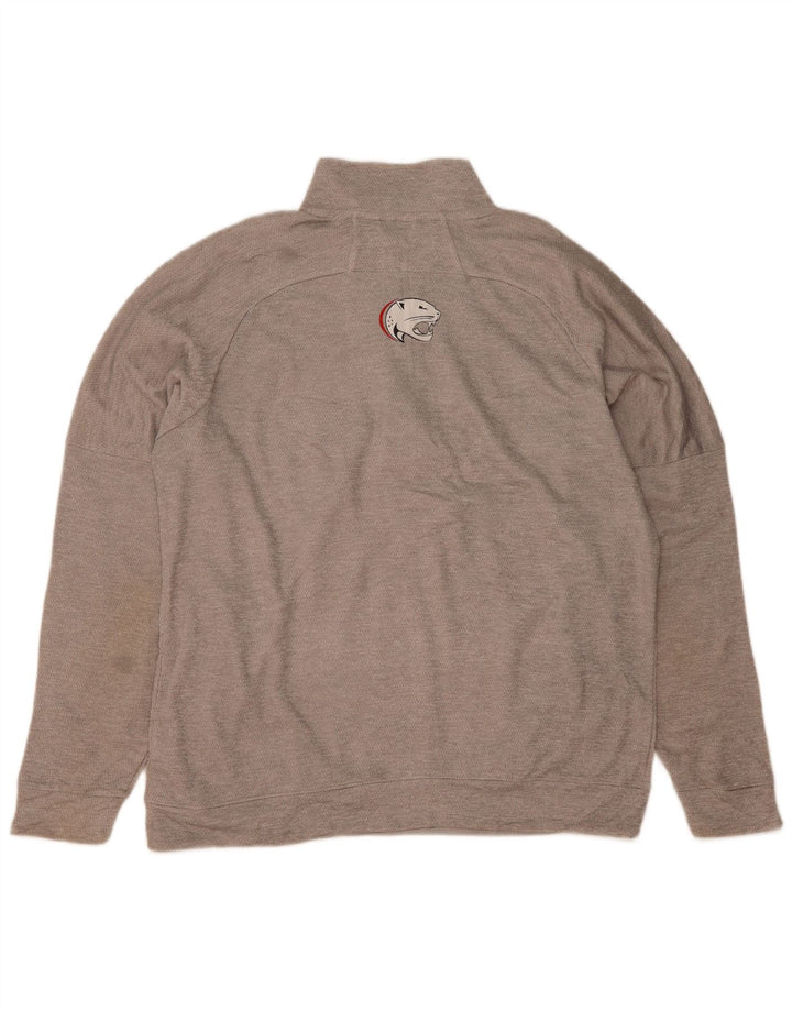 ADIDAS Mens Graphic Zip Neck Moletom Jumper XL Cinza Poliéster