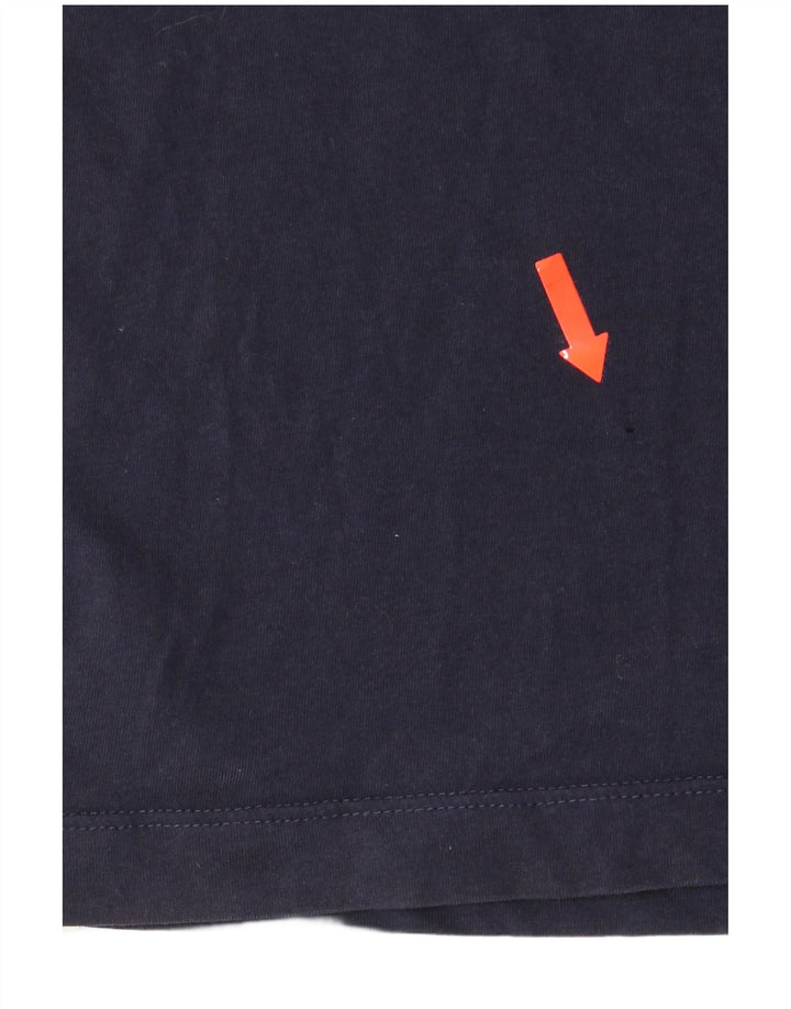 Camiseta Nike masculina gráfica top pequeno algodão azul marinho