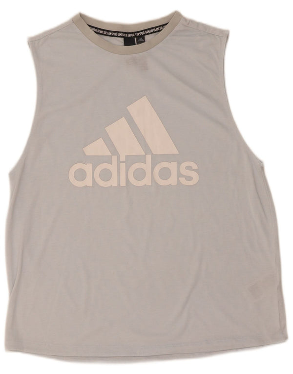 Adidas Womens Graphic Vest Top UK 12/14 Médio Azul Poliéster