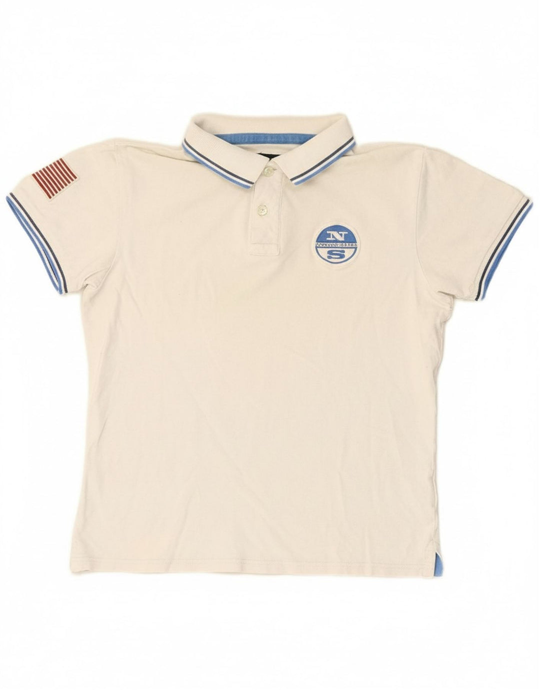 Camisa polo masculina NORTH SAILS médio algodão branco