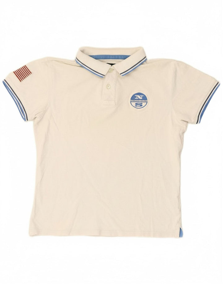 Camisa polo masculina NORTH SAILS médio algodão branco