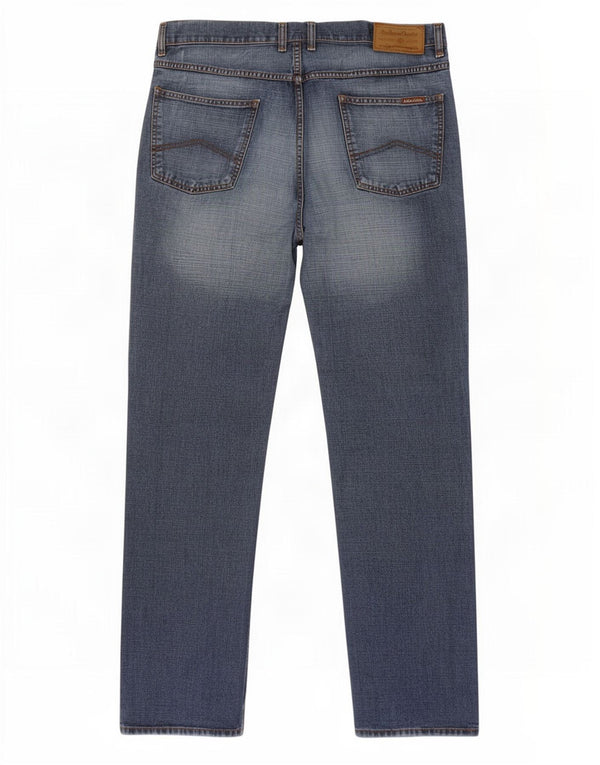 Marlboro Classics Mens Straight Jeans W36 L34 Azul Algodão