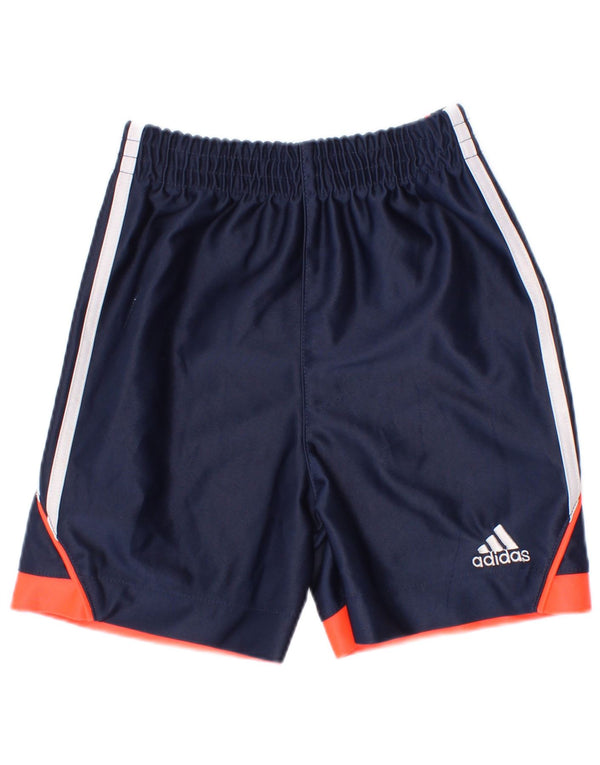 Shorts esportivos Adidas para meninos 18-24 meses azul marinho colorblock poliéster