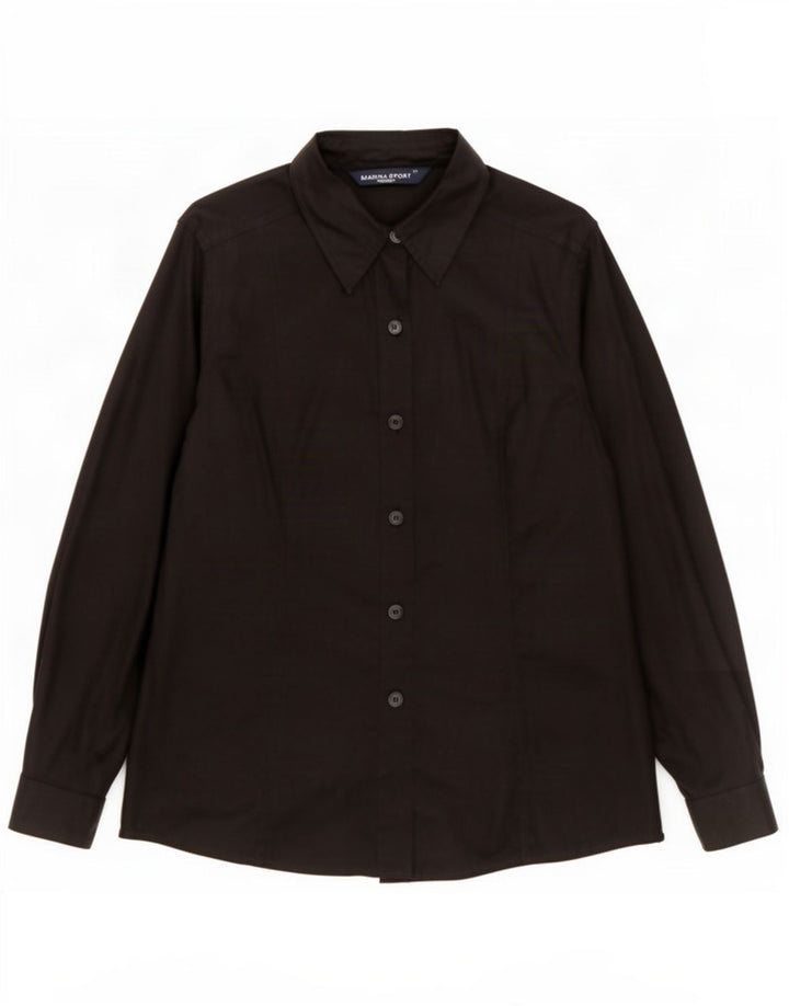 Camisa feminina Marina Rinaldi tamanho 21 algodão preto médio