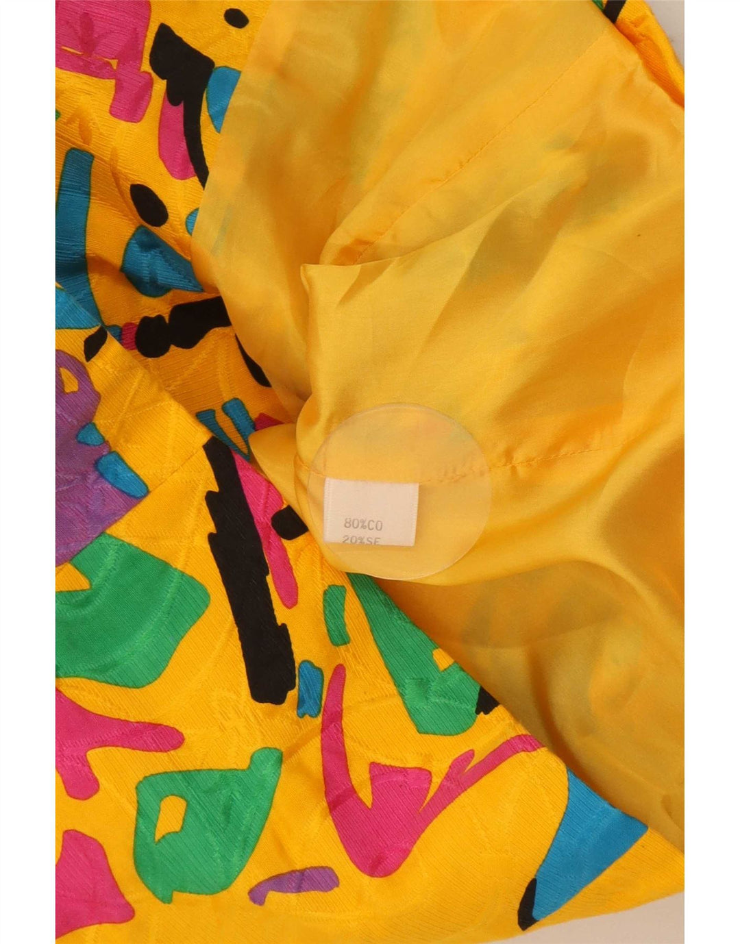 Jaqueta blazer feminina vintage com padrão abstrato IT 44 amarelo médio