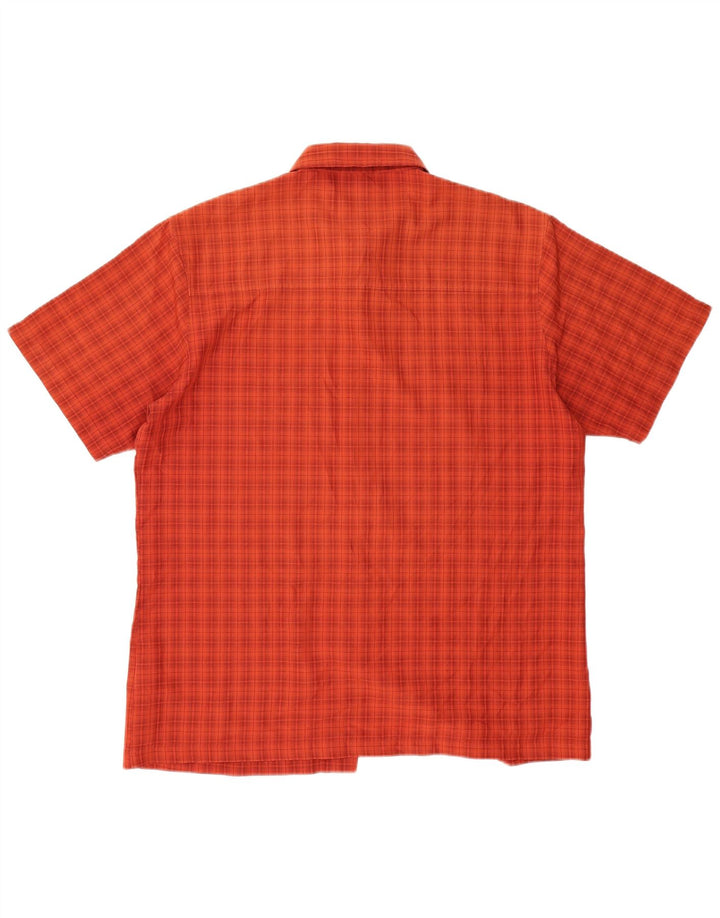 Camisa masculina de manga curta JACK WOLFSKIN Reino Unido 40/42 grande poliéster xadrez vermelho