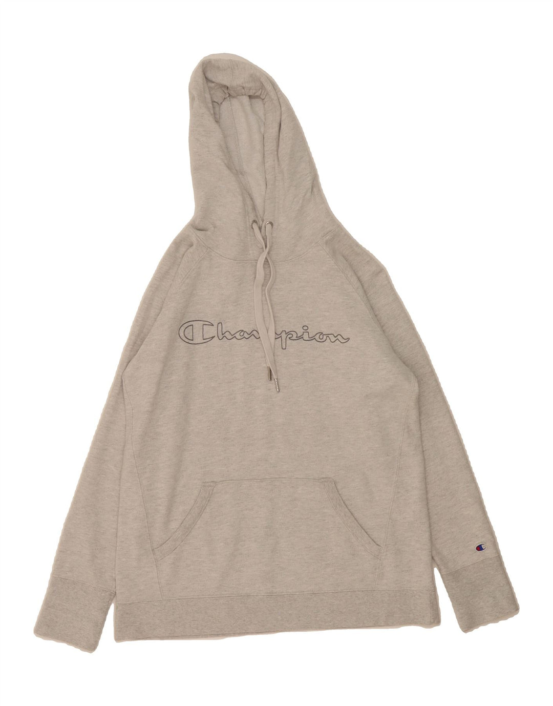 CHAMPION Womens Graphic Hoodie Jumper UK 14 Medium Grey Cotton Vintage Champion and Second-Hand Champion from Messina Hembry 