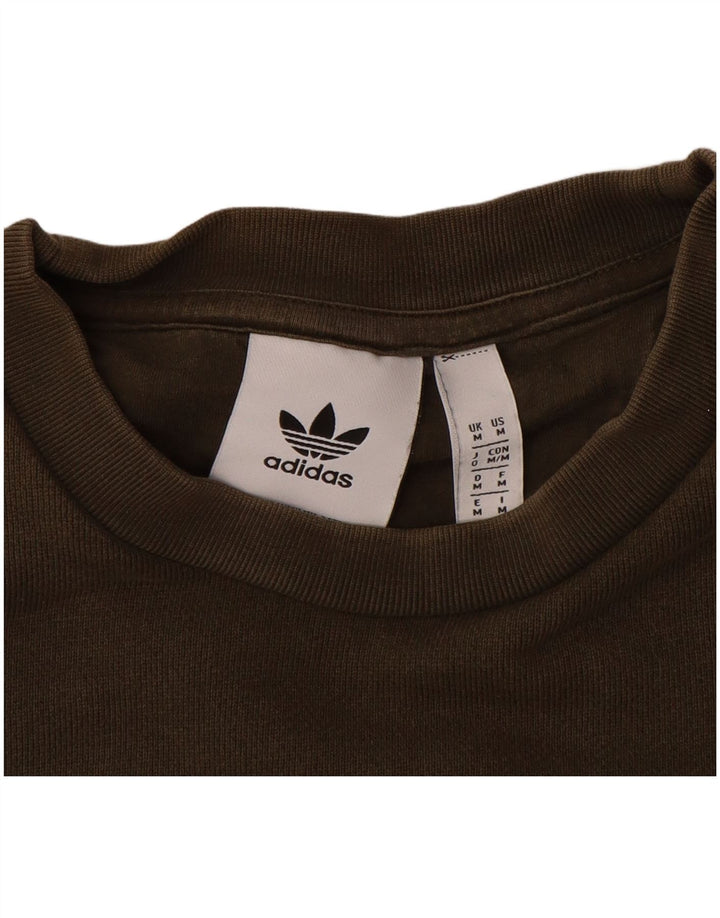 ADIDAS Mens Graphic Sweatshirt Jumper Médio Algodão Cáqui
