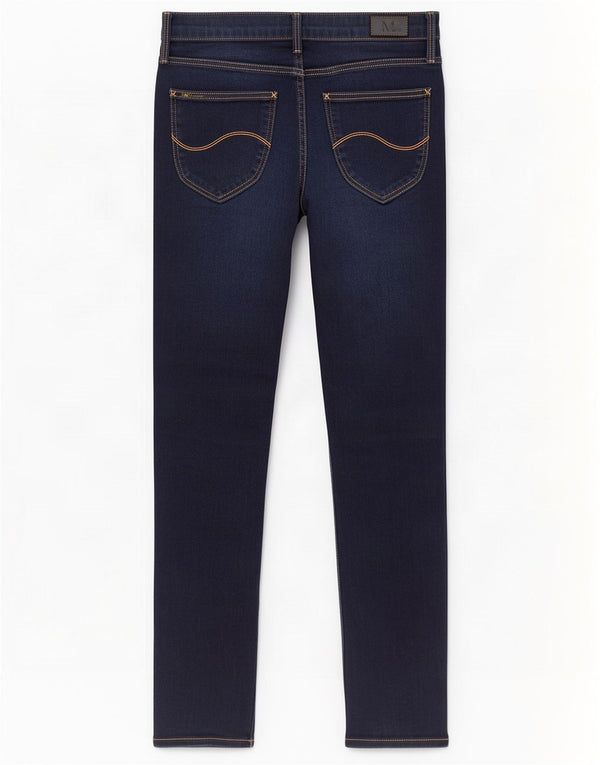 Lee Womens Scarlett Super Skinny Jeans W27 L27 Azul Marinho Algodão