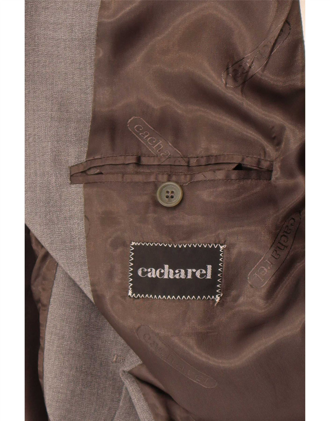Jaqueta Blazer Cacharel Masculina com 2 Botões Reino Unido 38 Cinza Médio