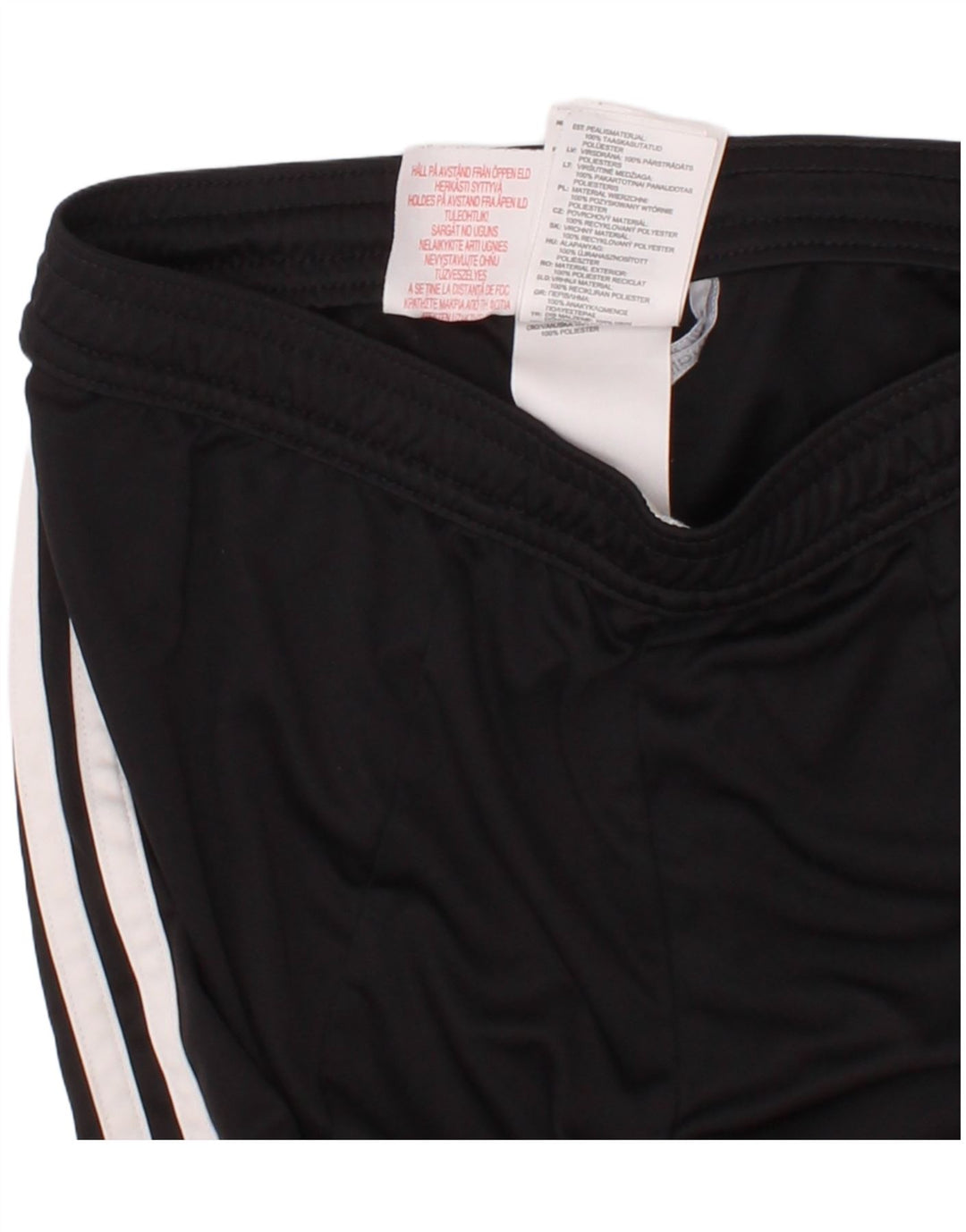Shorts esportivos masculinos Adidas 9-10 anos médio preto colorblock poliéster