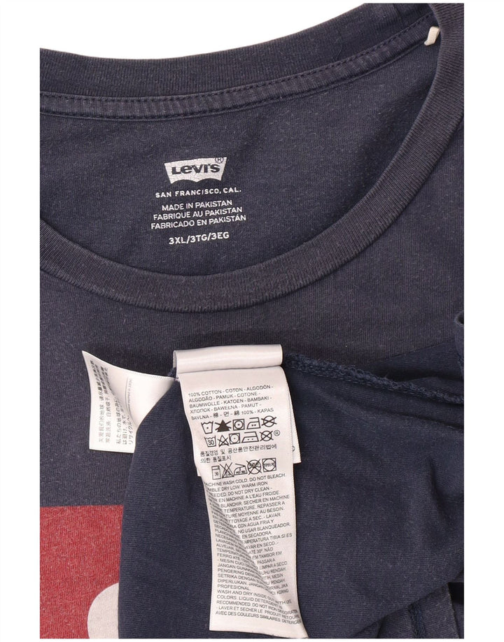 Camiseta gráfica masculina Levi's Top 3XL algodão azul marinho