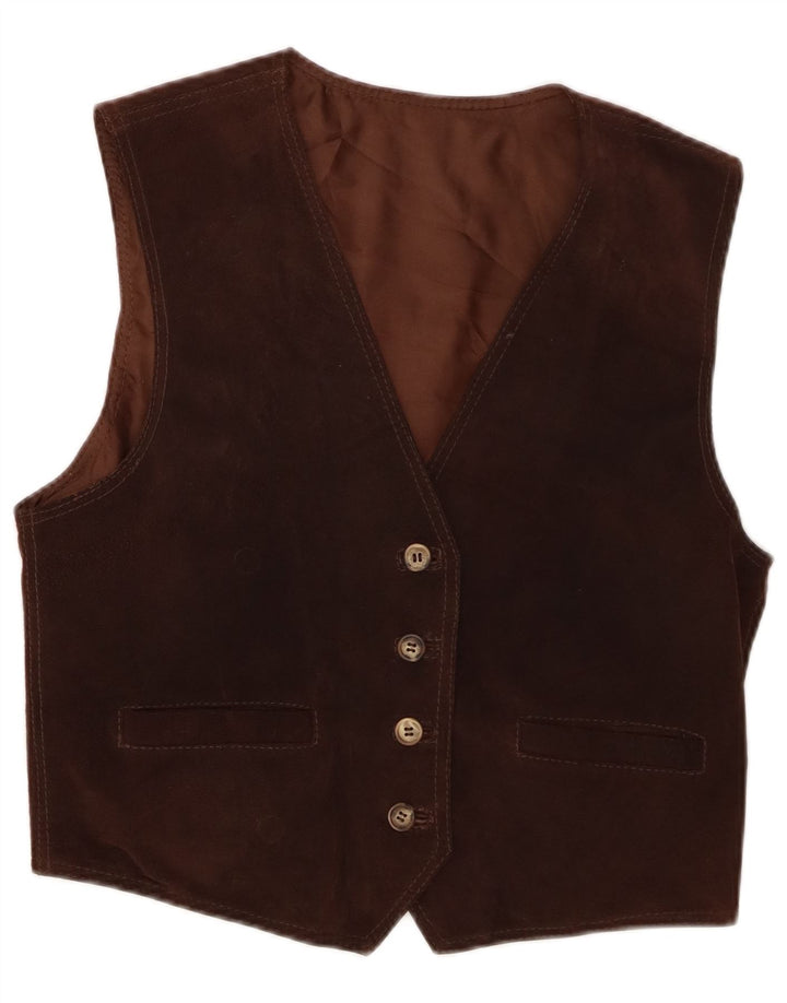 Colete de camurça feminino vintage IT 46 marrom grande
