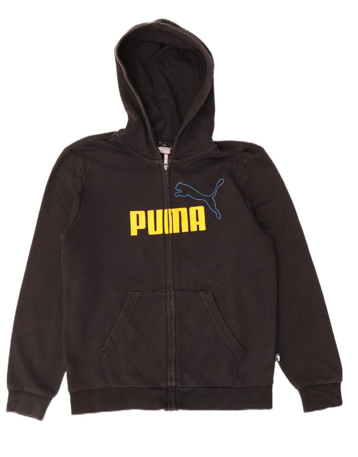 Suéter PUMA Boys Graphic Zip com capuz 13-14 anos algodão preto