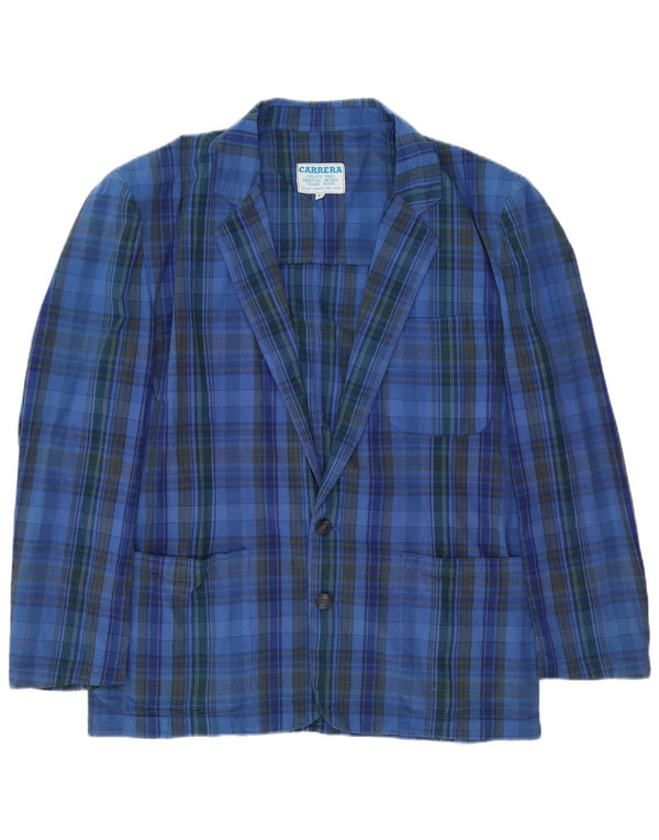 Jaqueta blazer masculina Carrera com 2 botões UK 40 grande xadrez azul