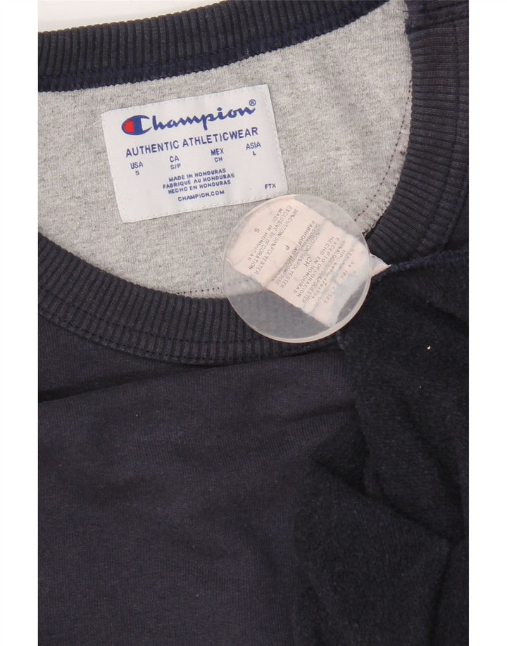 Champion moletom masculino jumper pequeno algodão azul marinho
