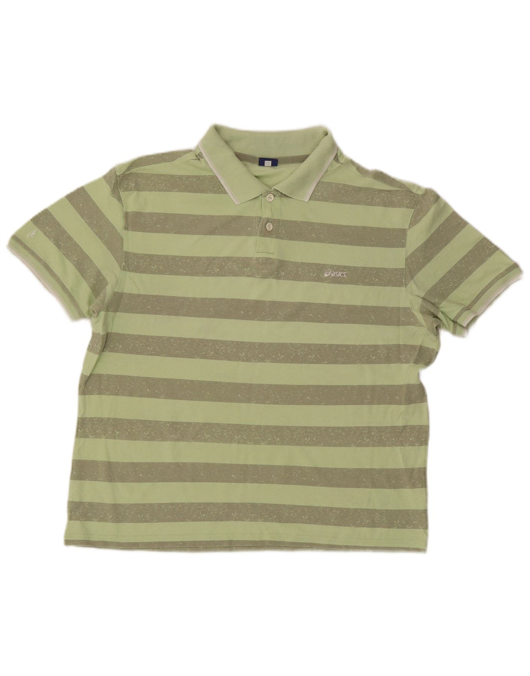 Camisa polo masculina Asics 2XL algodão listrado verde