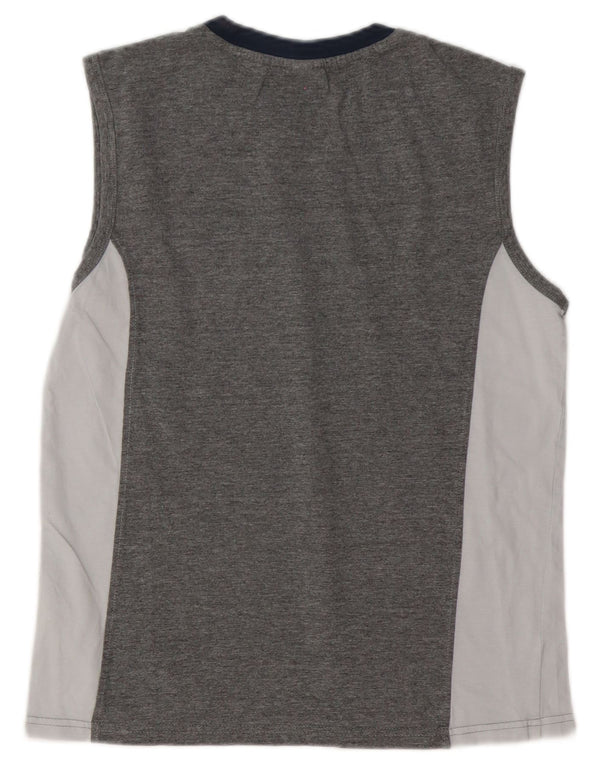 Arena Mens Colete Top Pequeno Algodão Colourblock Cinza