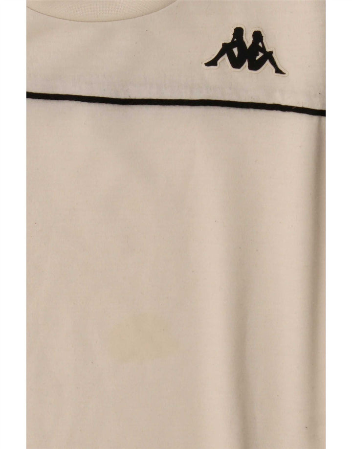 Camiseta gráfica masculina Kappa Top médio branco colorblock