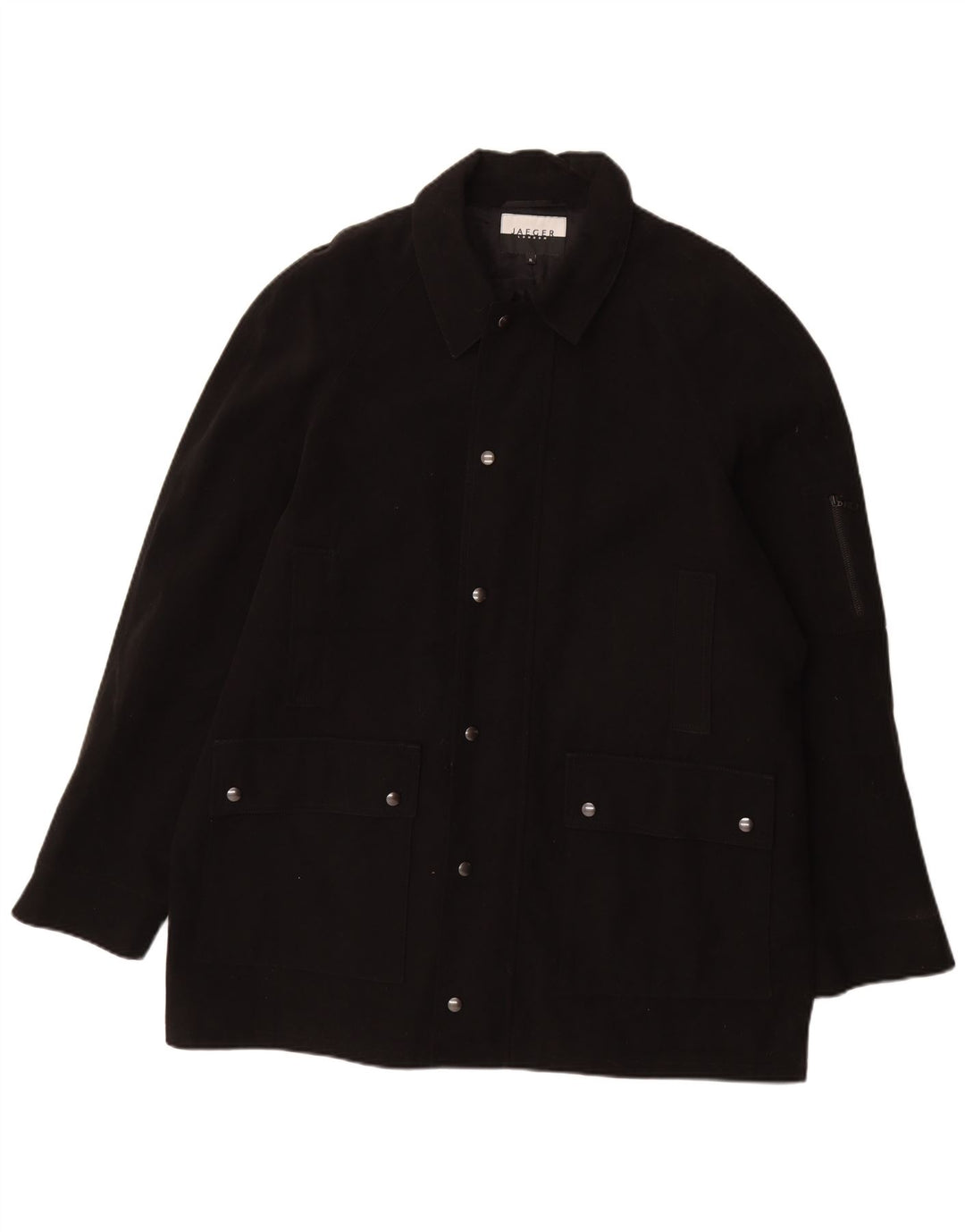 Sobretudo masculino Jaeger UK 42 XL algodão preto