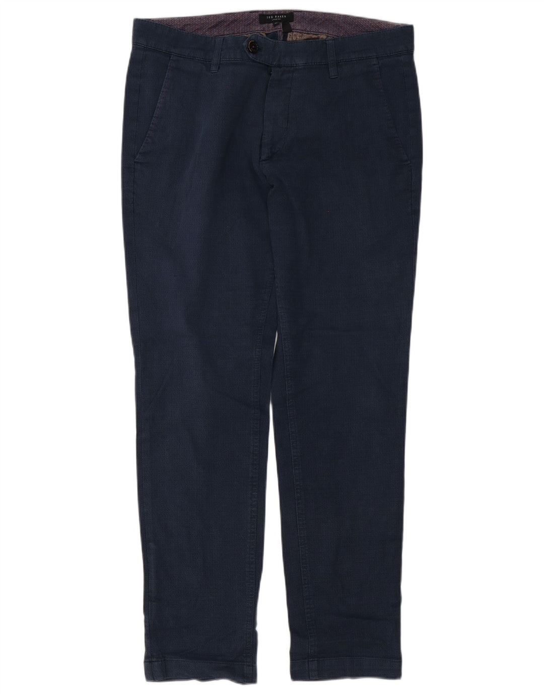 Calça masculina slim Ted Baker W34 L32 algodão azul marinho