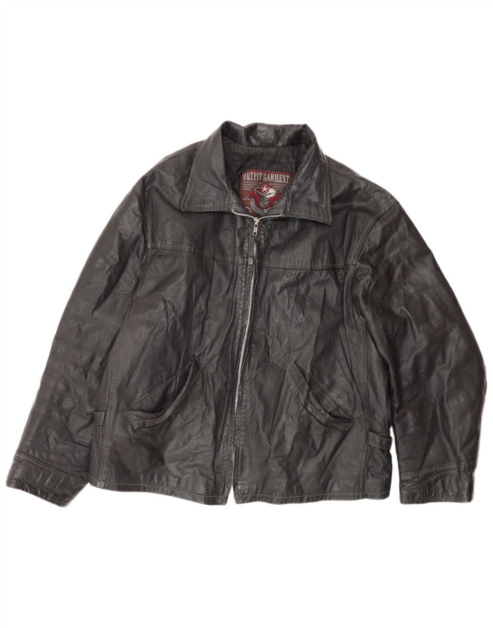 Jaqueta de couro masculina VINTAGE IT 50 grande couro preto