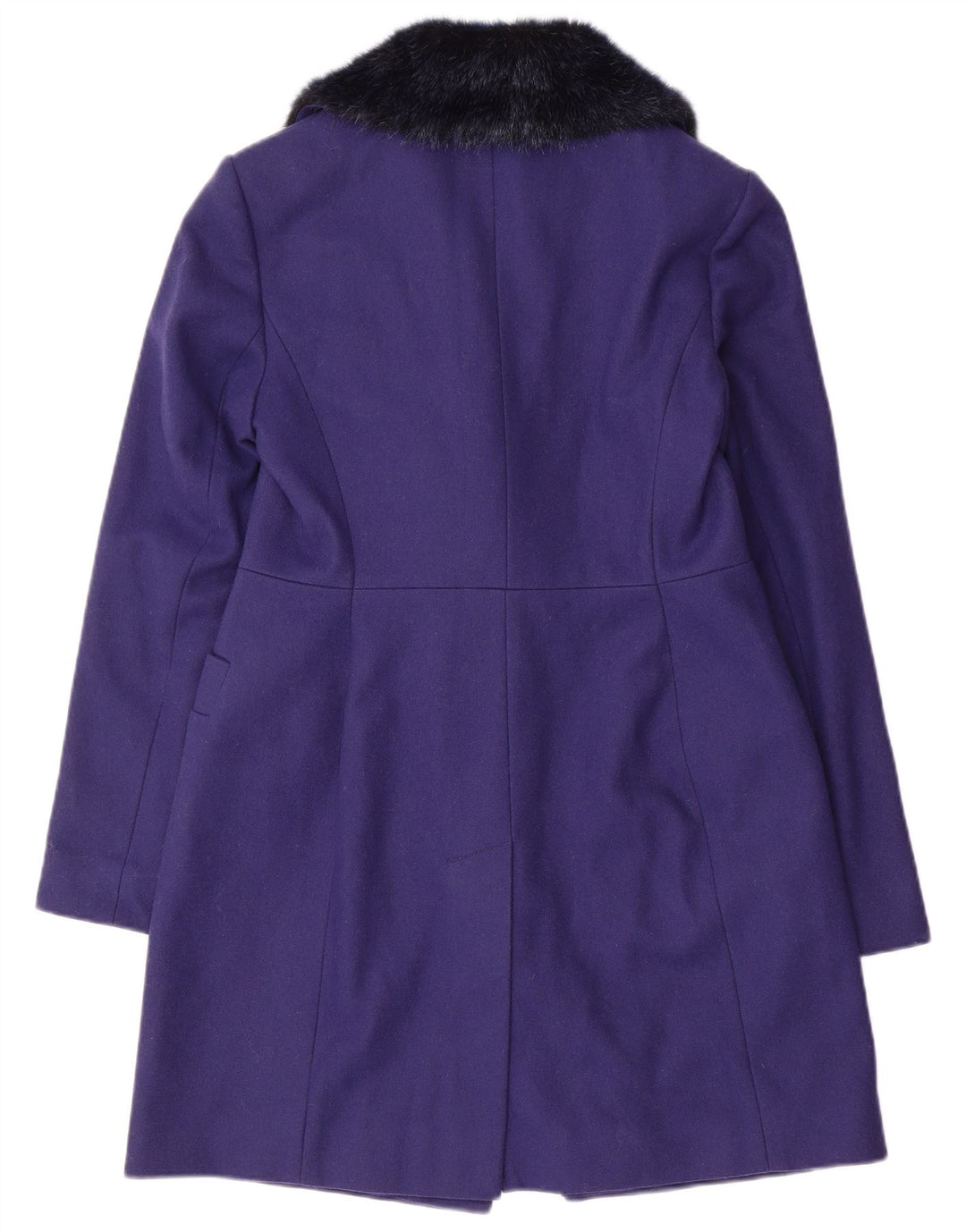 Casaco feminino com peito duplo French Connection UK 10 lã roxa pequena