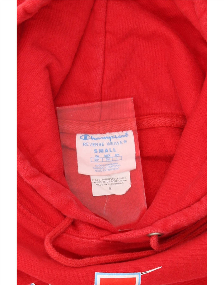 CHAMPION Mens Arrowhead Graphic Hoodie Jumper Small Red Cotton Vintage Champion and Second-Hand Champion from Messina Hembry 
