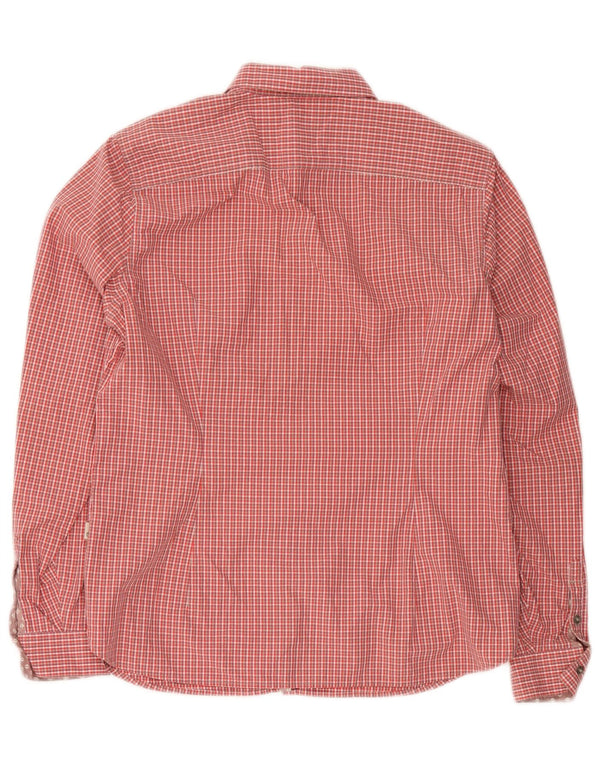 Camisa Slim Fit Feminina Timberland EU 42 Grande Algodão Gingham Vermelho