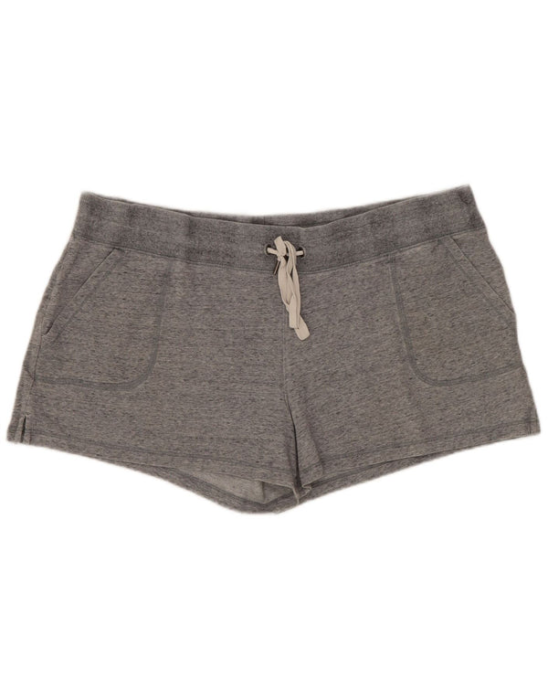 EDDIE BAUER Shorts esportivo feminino UK 18 XL cinza manchado de algodão