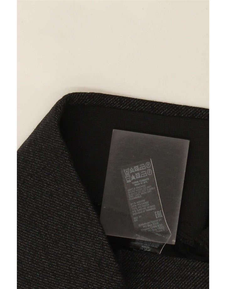 Leggings femininas Marks & Spencer Reino Unido 8 pequenas viscose preta manchada