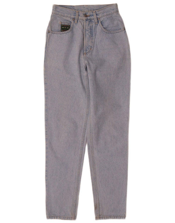 Calça jeans feminina de cintura alta H.I.S UK 10 pequena W24 L31 algodão azul